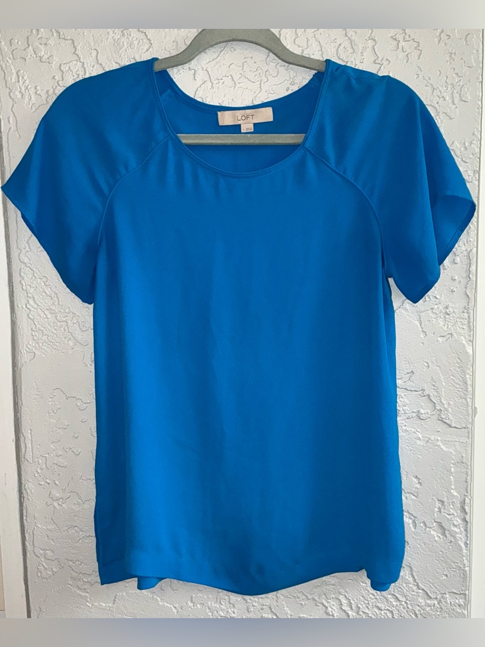 LOFT Women's Short-Sleeve Scoop Neck Top in True Blue